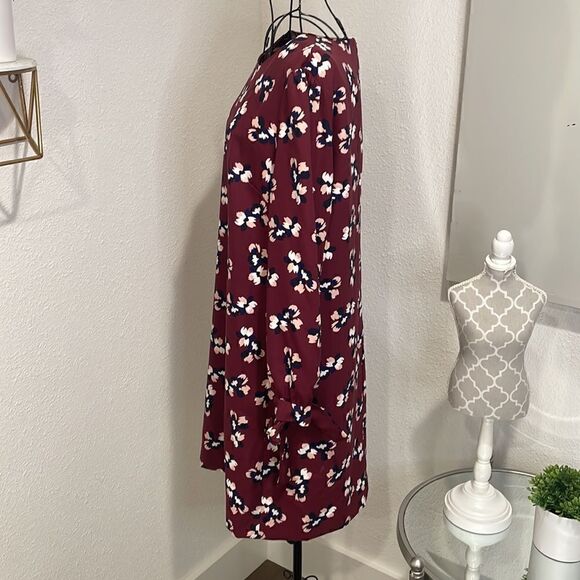 BANANA REPUBLIC Factory Burgundy Floral Dress size 10 - Picture 6 of 9